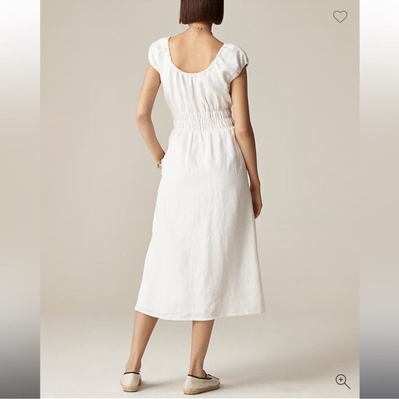 J.Crew Cap-sleeve midi dress in linen - Picture 3 of 9